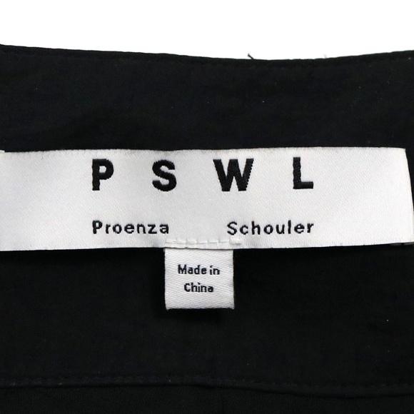 Proenza Schouler Women's Size S Black Nylon Parachute Pleated Midi Skirt Belt - Picture 11 of 11